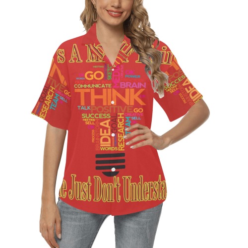 Positive Mind Affirmations All Over Print Hawaiian Shirt for Women (Model T58)