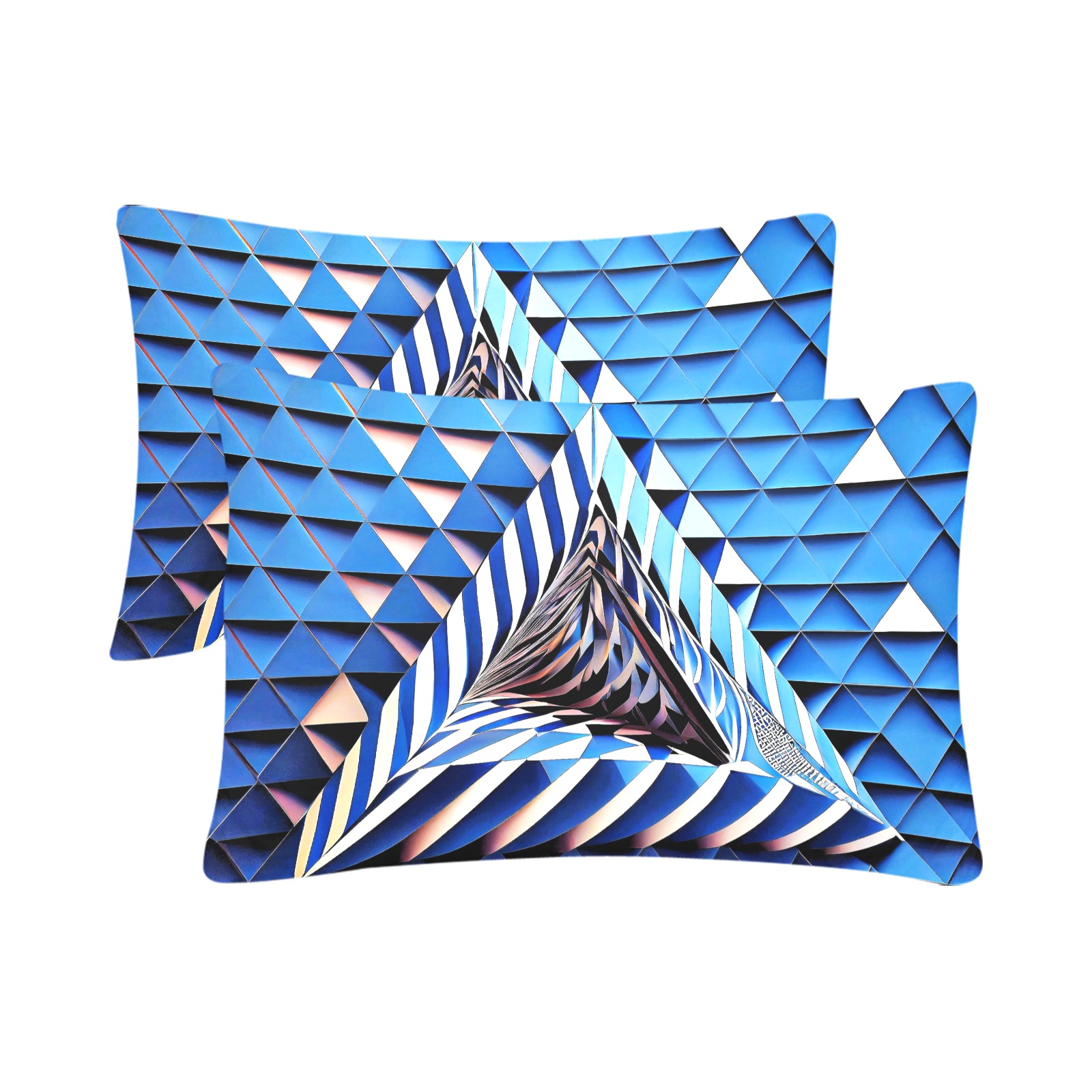 triangle op art Custom Pillow Case 20"x 30" (One Side) (Set of 2)