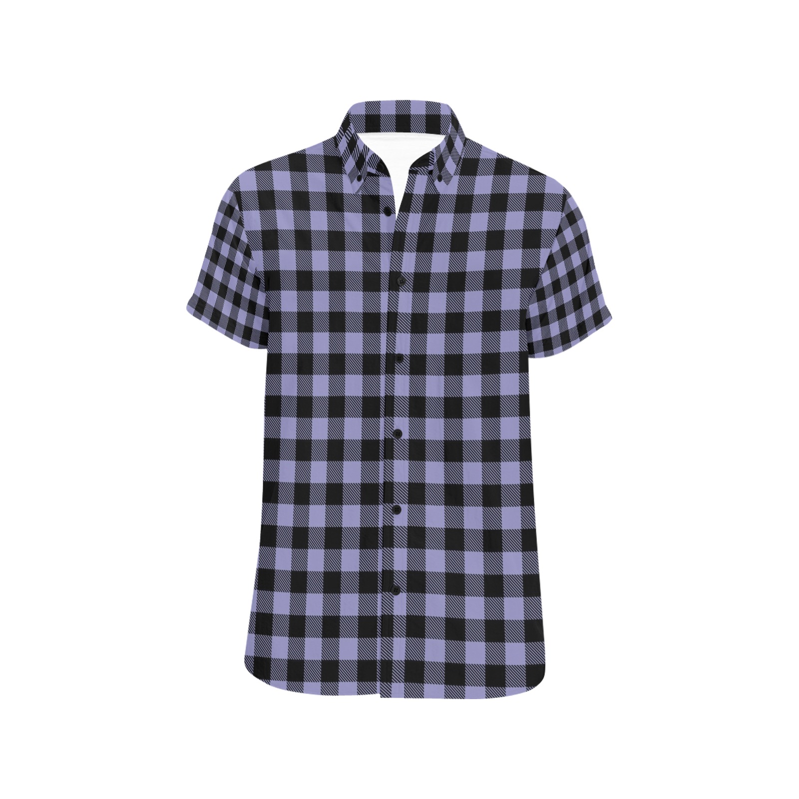 Buffalo Print - Gray and Black Men's All Over Print Short Sleeve Shirt (Model T53)