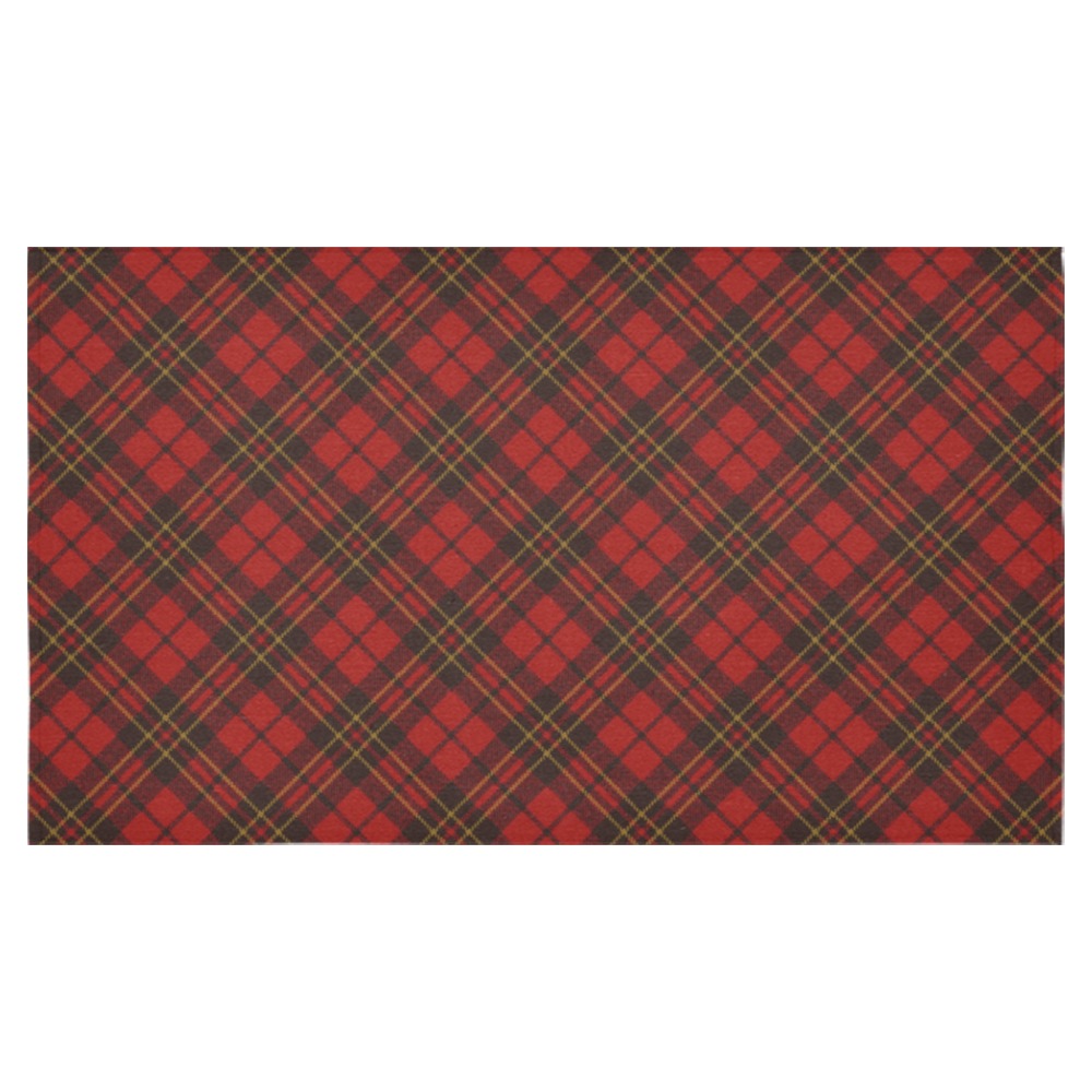 Red tartan plaid winter Christmas pattern holidays Cotton Linen Tablecloth 60"x 104"