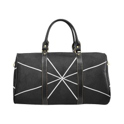 White Interlocking Triangles Funhouse black New Waterproof Travel Bag/Large (Model 1639)