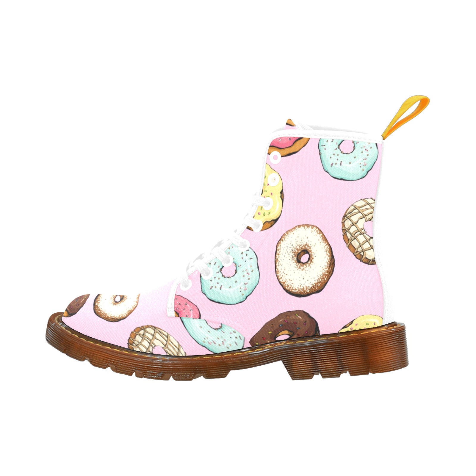 donut vector pattern Boots Martin Boots For Women Model 1203H