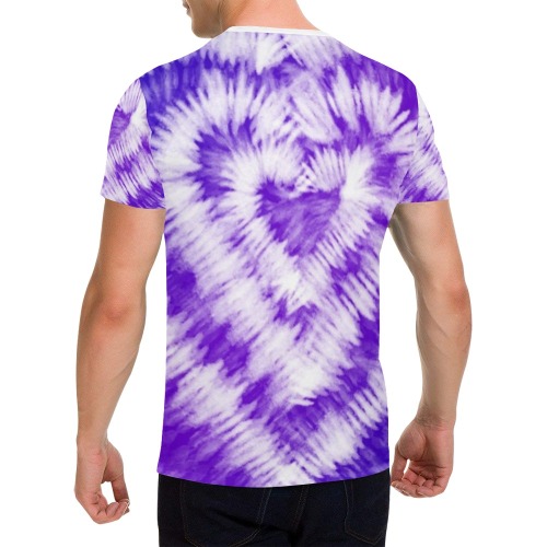 camiseta hombre corazon violeta All Over Print T-Shirt for Men (USA Size) (Model T40)