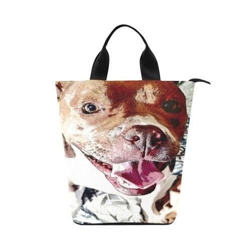 Smiling Pittie Face Nylon Lunch Tote Bag (Model 1670)