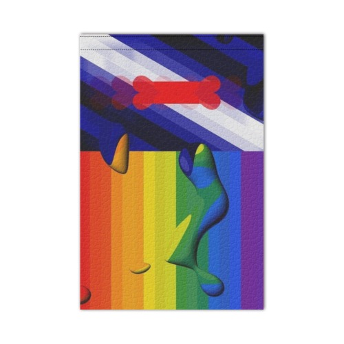 Puppy Pride Flag Pop Art by Nico Bielow Garden Flag 12‘’x18‘’(Without Flagpole)