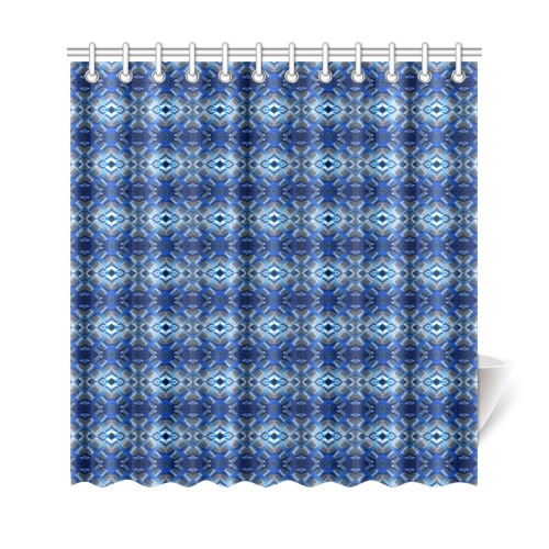 blue and white repeating pattern Shower Curtain 69"x72"