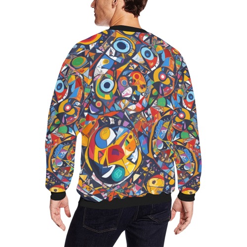 Cool colorful abstract pattern. Modernist art. Men's Oversized Fleece Crew Sweatshirt (Model H18)