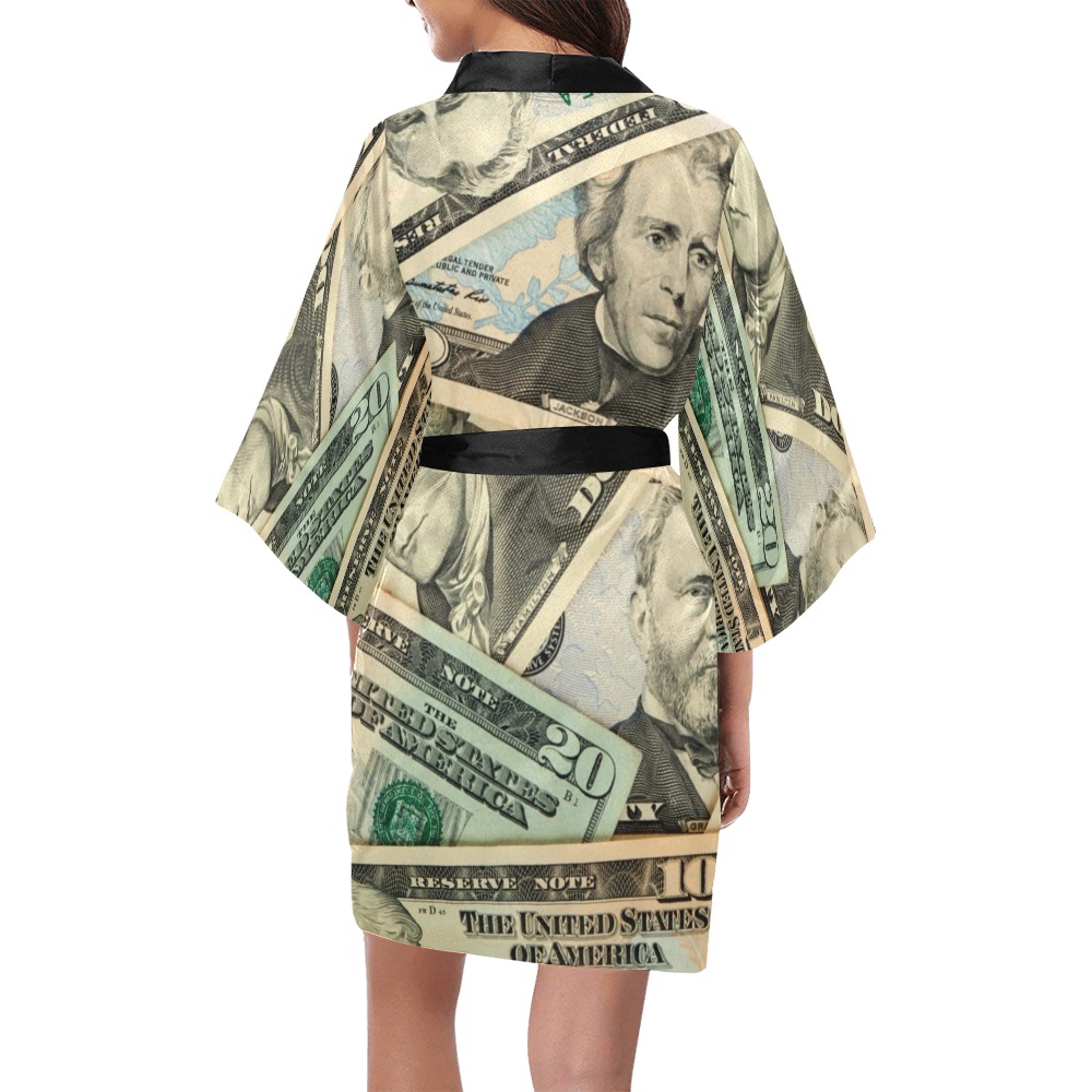 US PAPER CURRENCY Kimono Robe