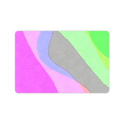 Abstract 703 - Retro Groovy Pink And Green Doormat 24"x16"