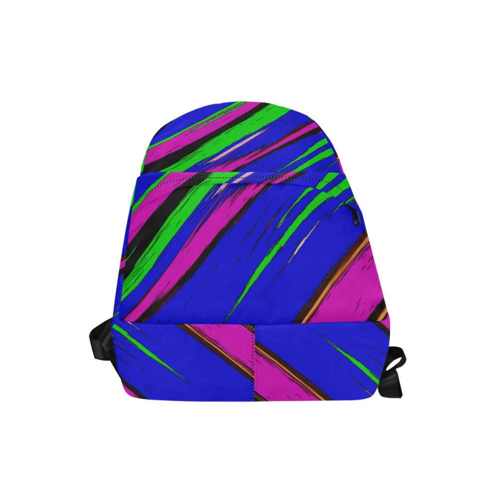Diagonal Green Blue Purple And Black Abstract Art Unisex Classic Backpack (Model 1673)