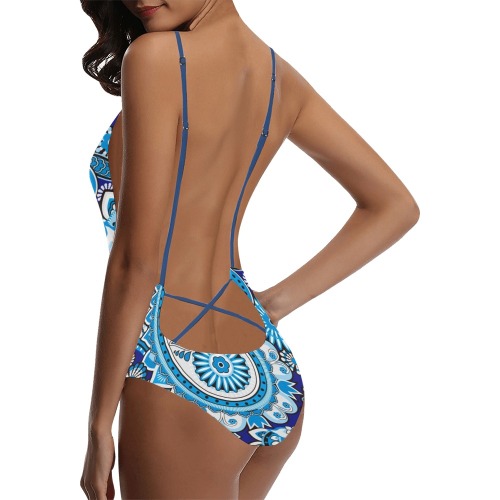 Paisley Sexy Lacing Backless One-Piece Sexy Lacing Backless One-Piece Swimsuit (Model S10)