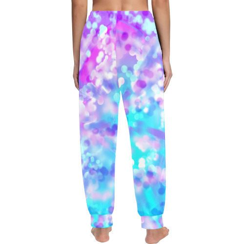 Purple And Blue Bokeh 7518 Women's All Over Print Pajama Trousers