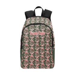 Freeman Empire Bookbag (Green, Red & White) Fabric Backpack for Adult (Model 1659)