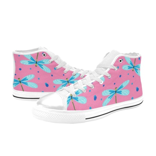 Bright Dragonfly High Tops High Top Canvas Shoes for Kid (Model 017)