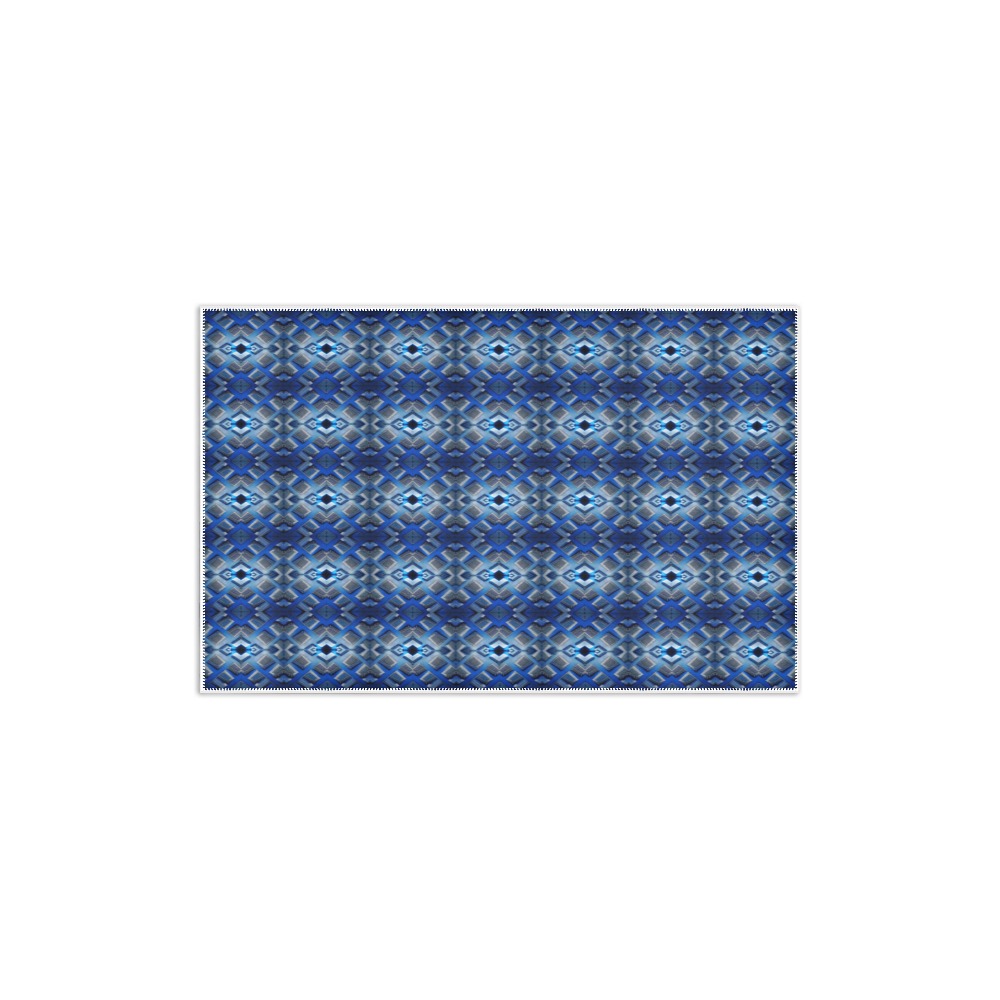 blue and white repeating pattern Area Rug 2'7"x 1'8‘’