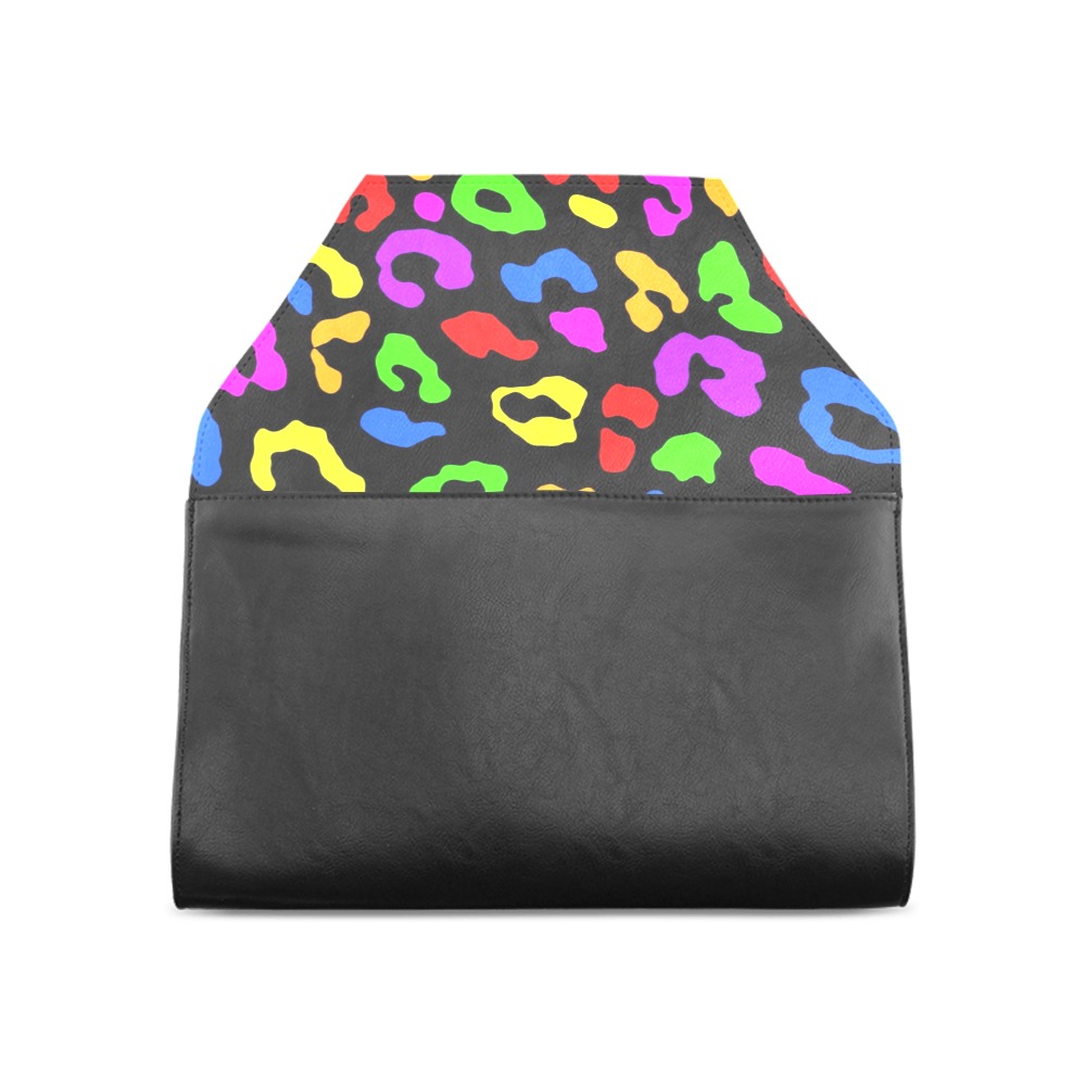 Leopard Print Rainbow Clutch Bag (Model 1630)