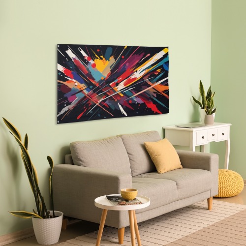 Stunning abstract art of colorful paint strokes House Flag 56"x34.5"