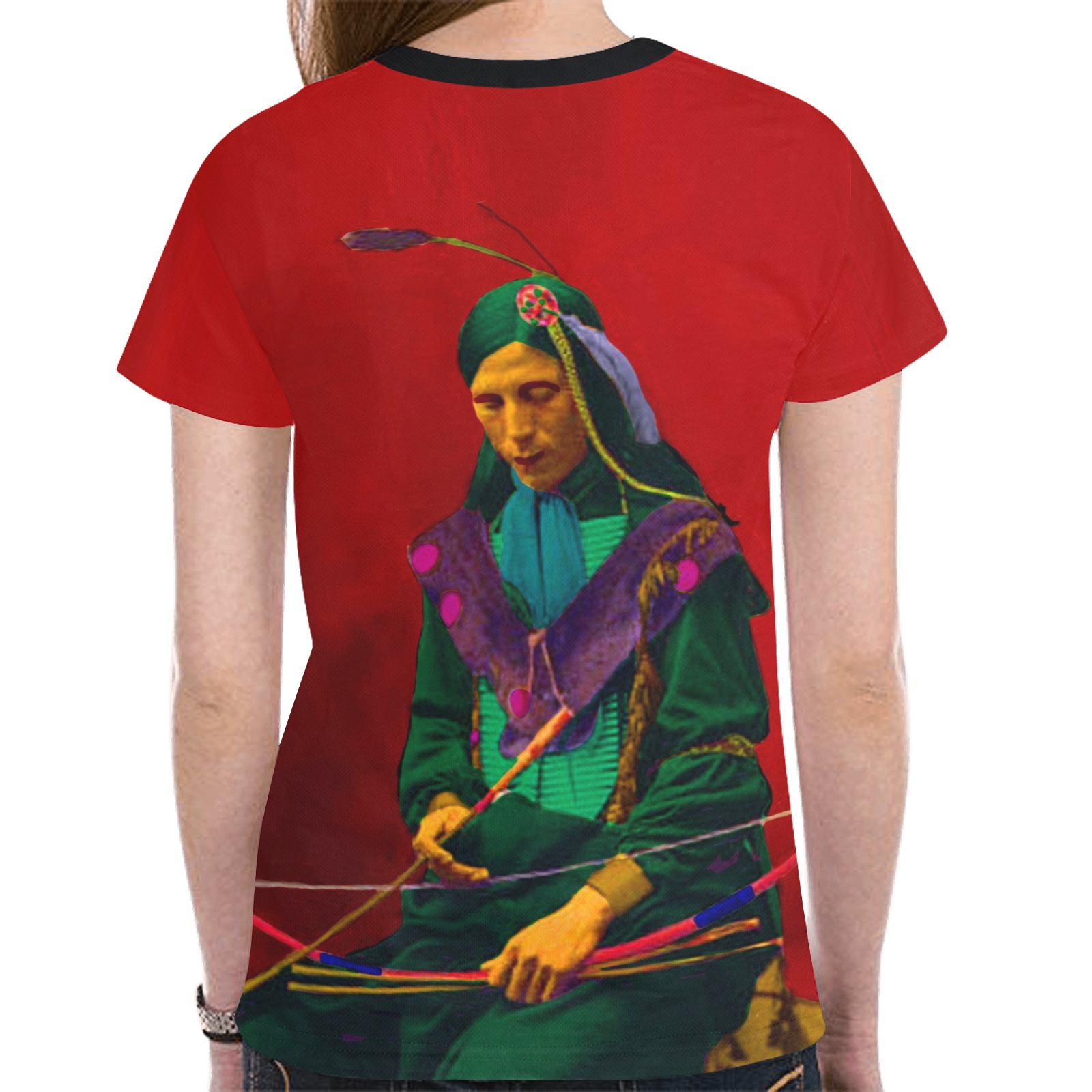Native American Cherokee Pop Art New All Over Print T-shirt for Women (Model T45)