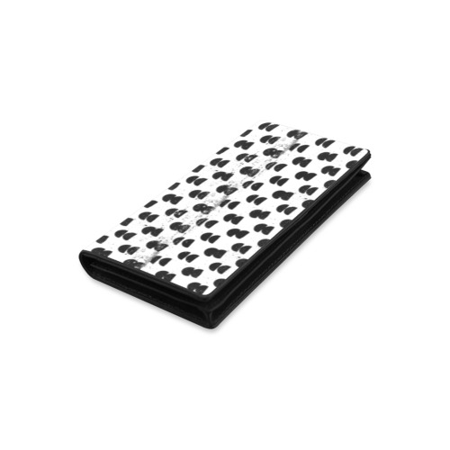 Black and white abstract geometry Women's Leather Wallet (Model 1611)