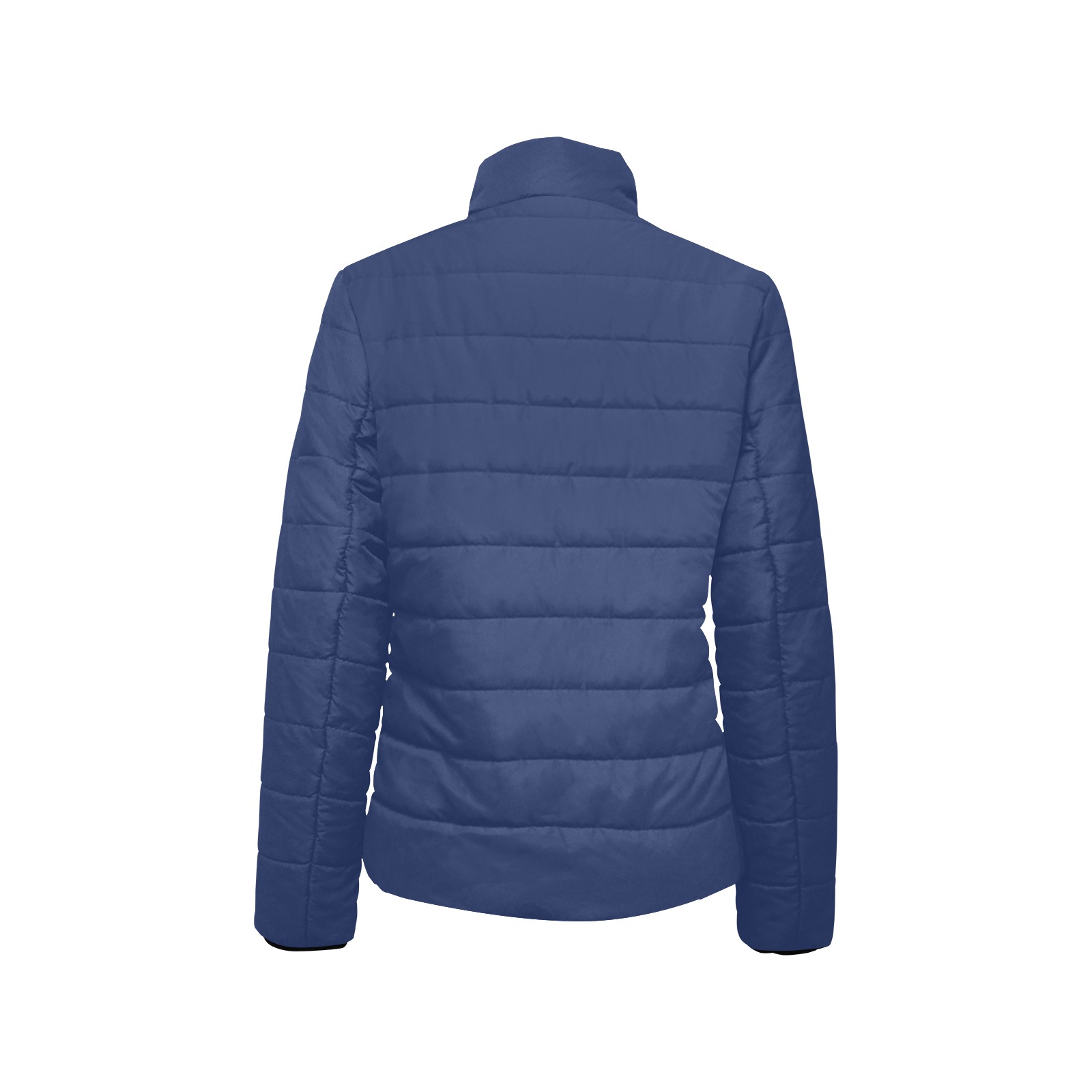 color Delft blue Women's Stand Collar Padded Jacket (Model H41)