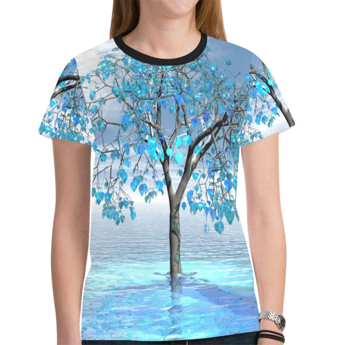Crystal BlueTree New All Over Print T-shirt for Women (Model T45)