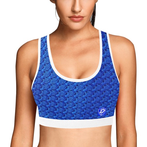 DIONIO Clothing - Women's Sports Bra (Blue Wavey Print) Women's All Over Print Sports Bra (Model T52)