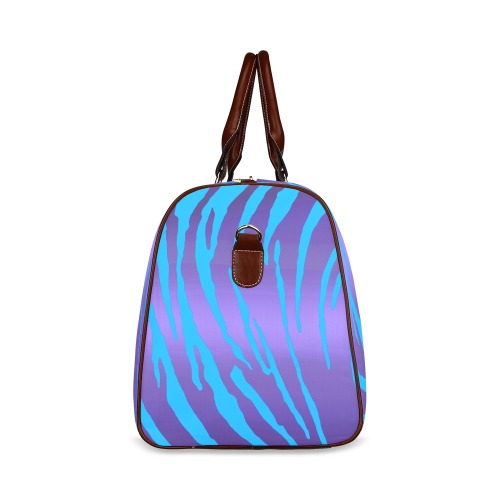 Metallic Tiger Stripes Purple Blue Waterproof Travel Bag/Small (Model 1639)