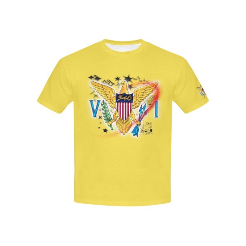 TRENDY LIONESS COUTURE VI FLAG  KIDS YELLOW TEE Kids' All Over Print T-shirt (USA Size) (Model T40)