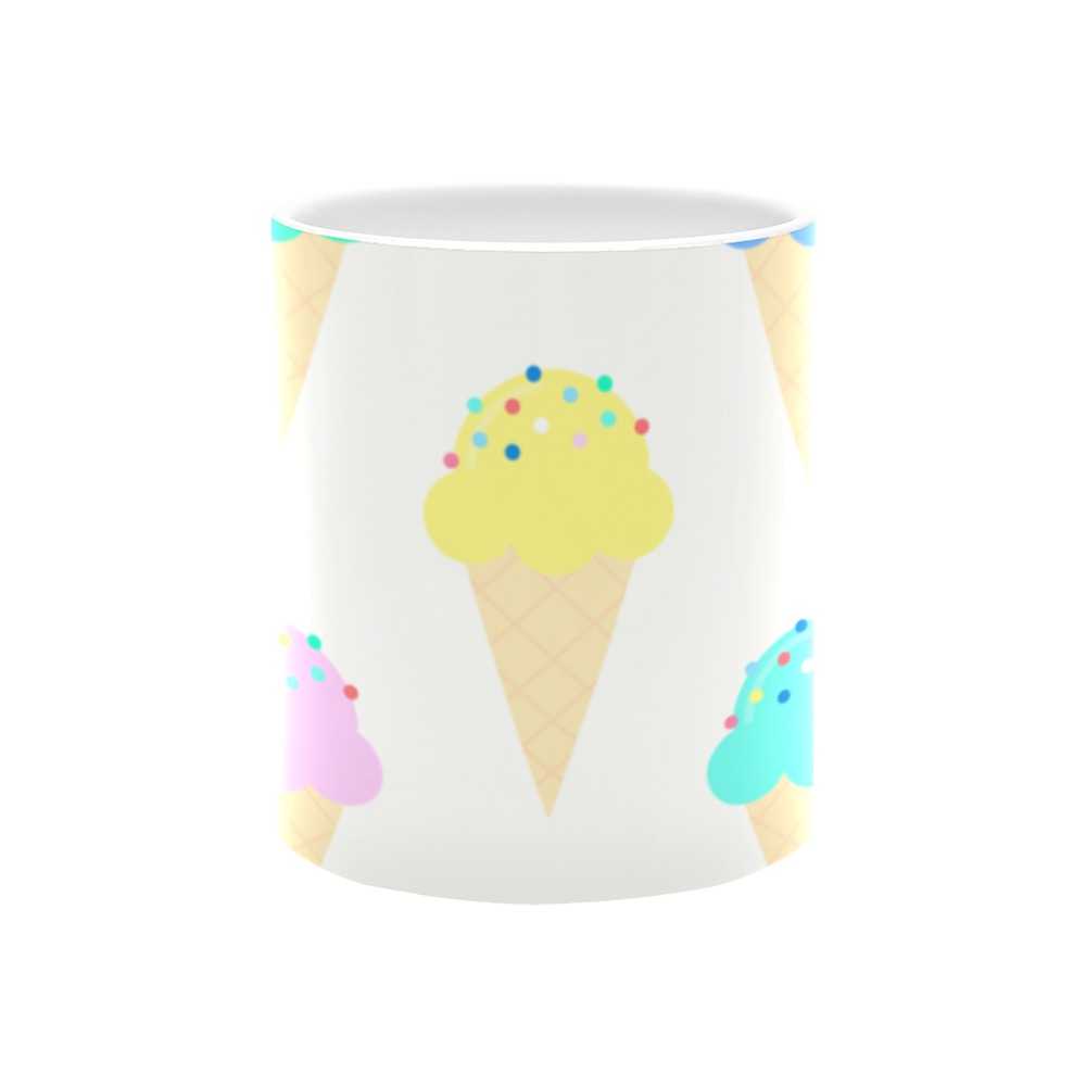 Colorful ice creams patterns White Mug(11OZ)