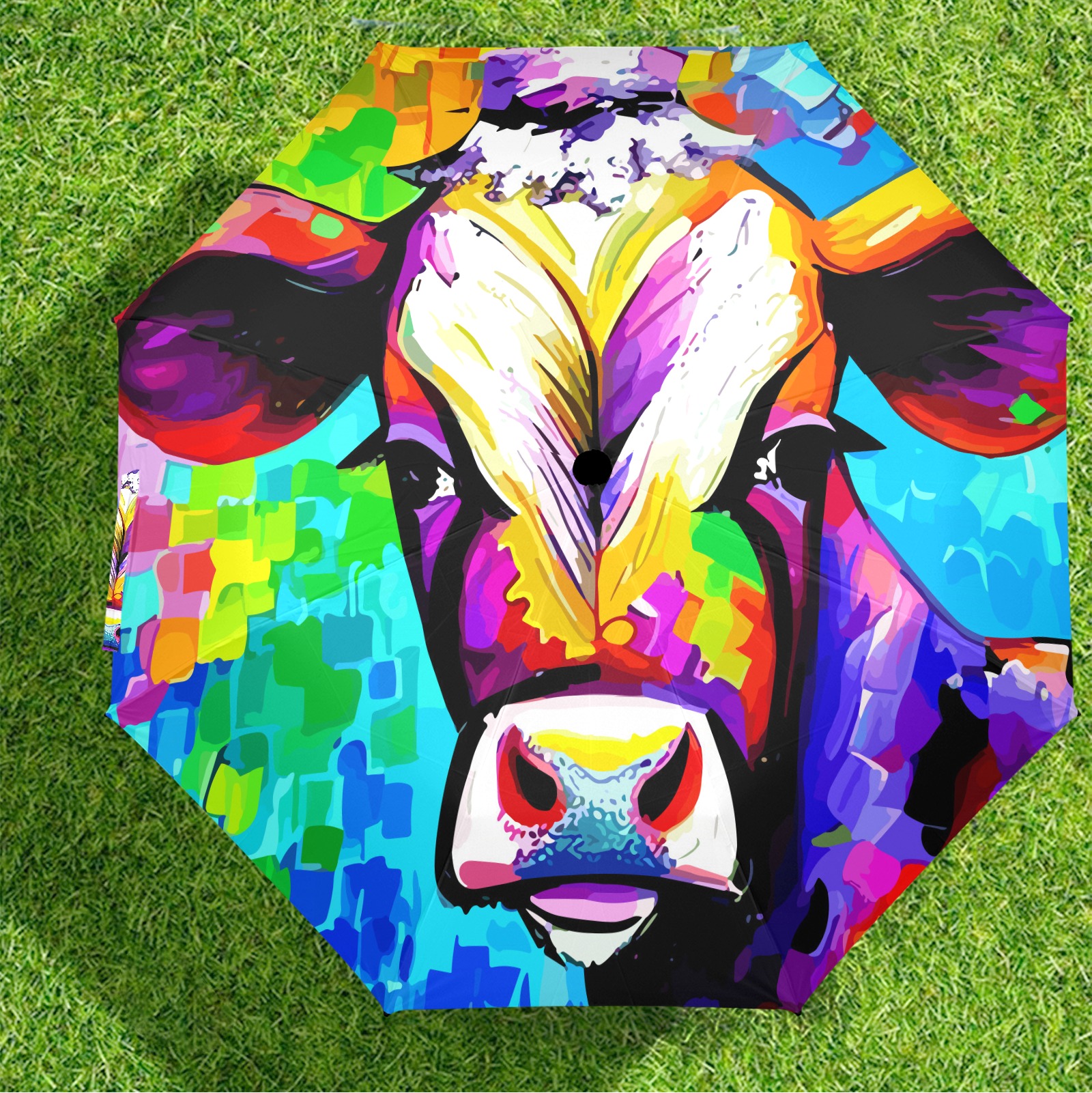 Animal Nurse Pattern Print Automatic Foldable Umbrella