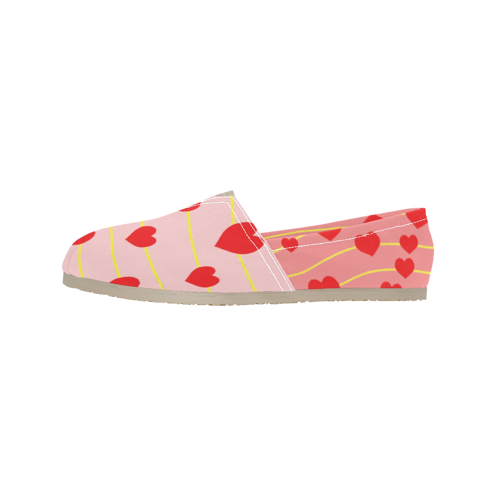 Music is my first Love two tone pink Women's Classic Canvas Slip-On (Model 1206)