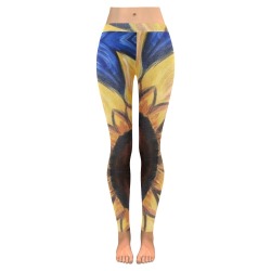 Sunflower Love Low Rise Legging Women's Low Rise Leggings (Invisible Stitch) (Model L05)