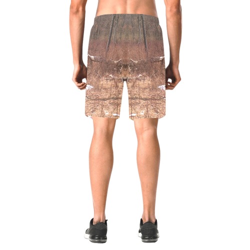 Falling tree in the woods Men's All Over Print Elastic Beach Shorts (Model L20)