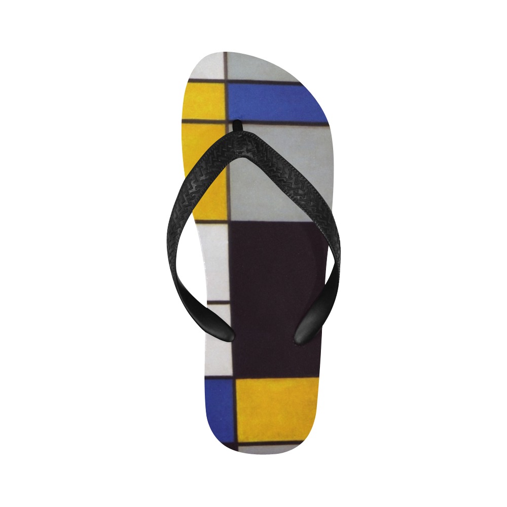 Composition A by Piet Mondrian Flip Flops for Men/Women (Model 040)