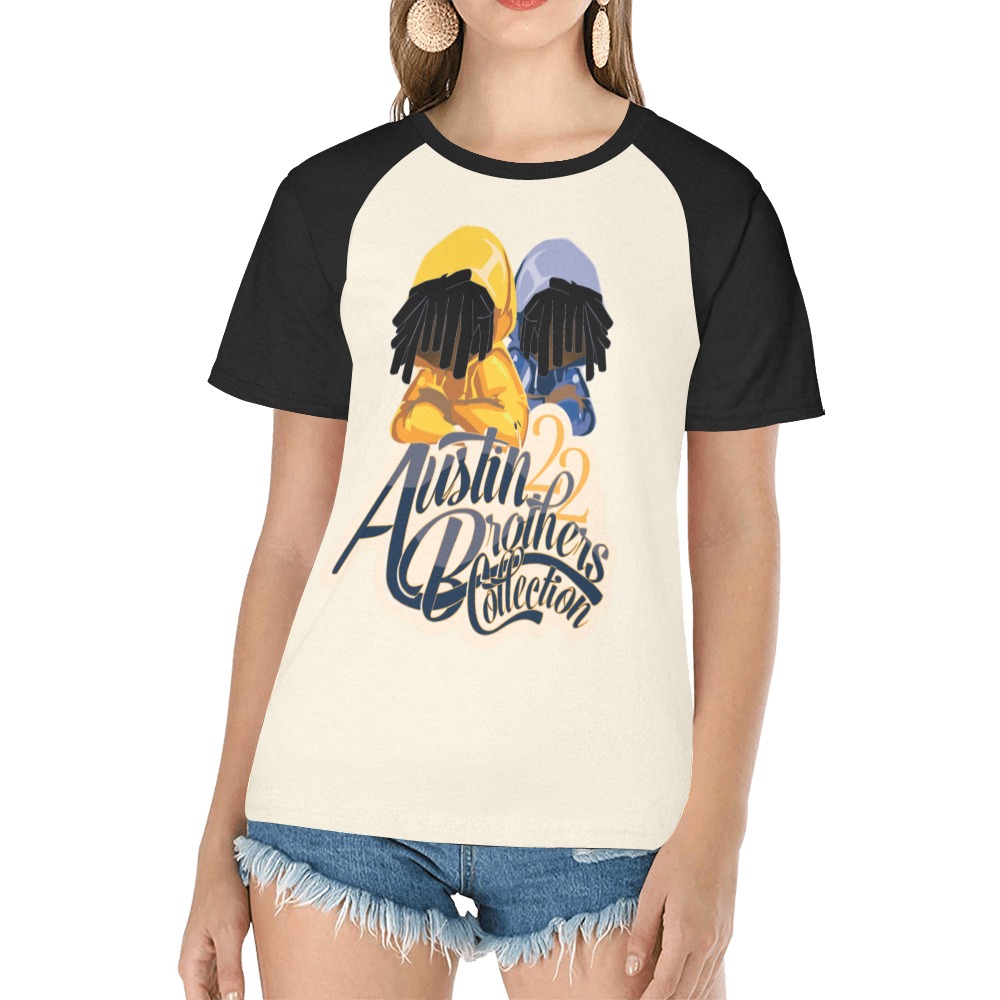 Austin Brothers Cartoon Women's Raglan T-Shirt/Front Printing (Model T62)