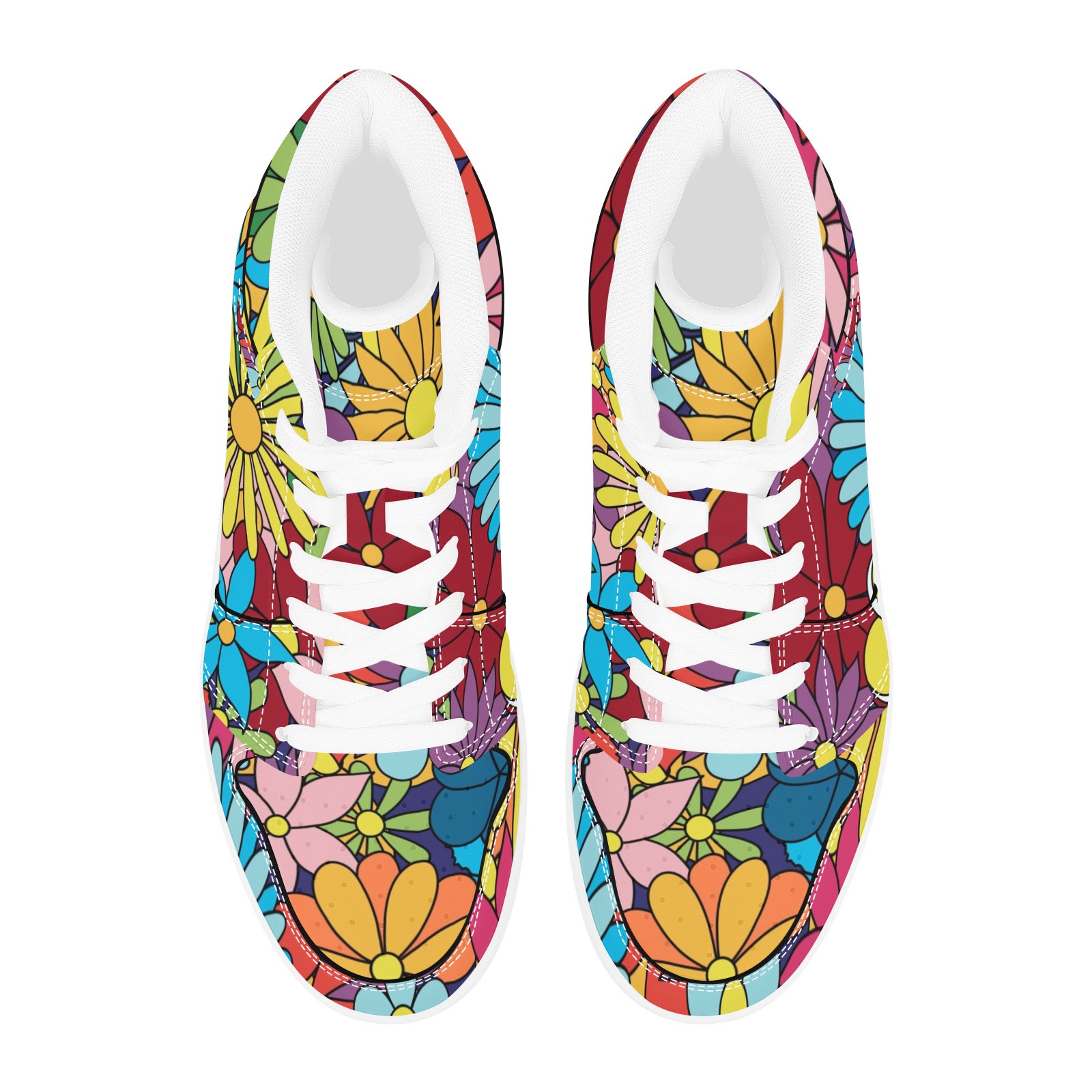 Hippy Flower Power Men's High Top Sneakers (Model 20042)