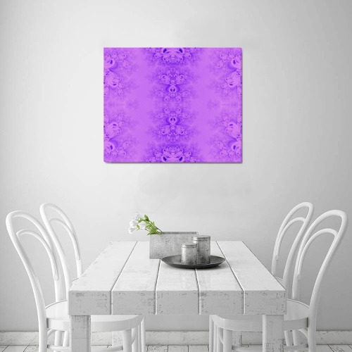 Purple Lilacs Frost Fractal Frame Canvas Print 24"x20"