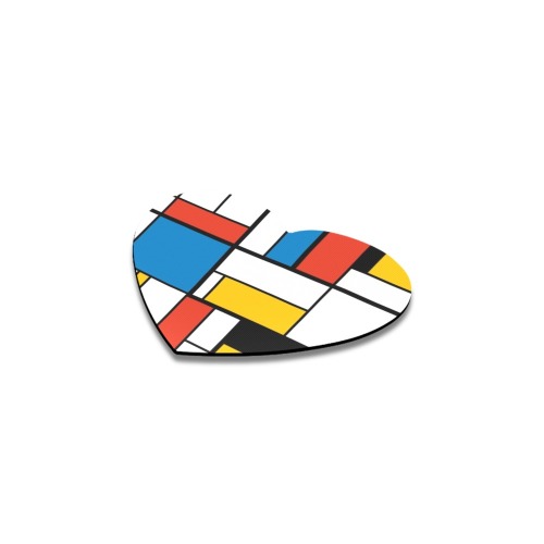 Mondrian De Stijl Modern Heart Coaster