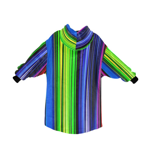 A Rainbow Of Stripes Blanket Hoodie for Women
