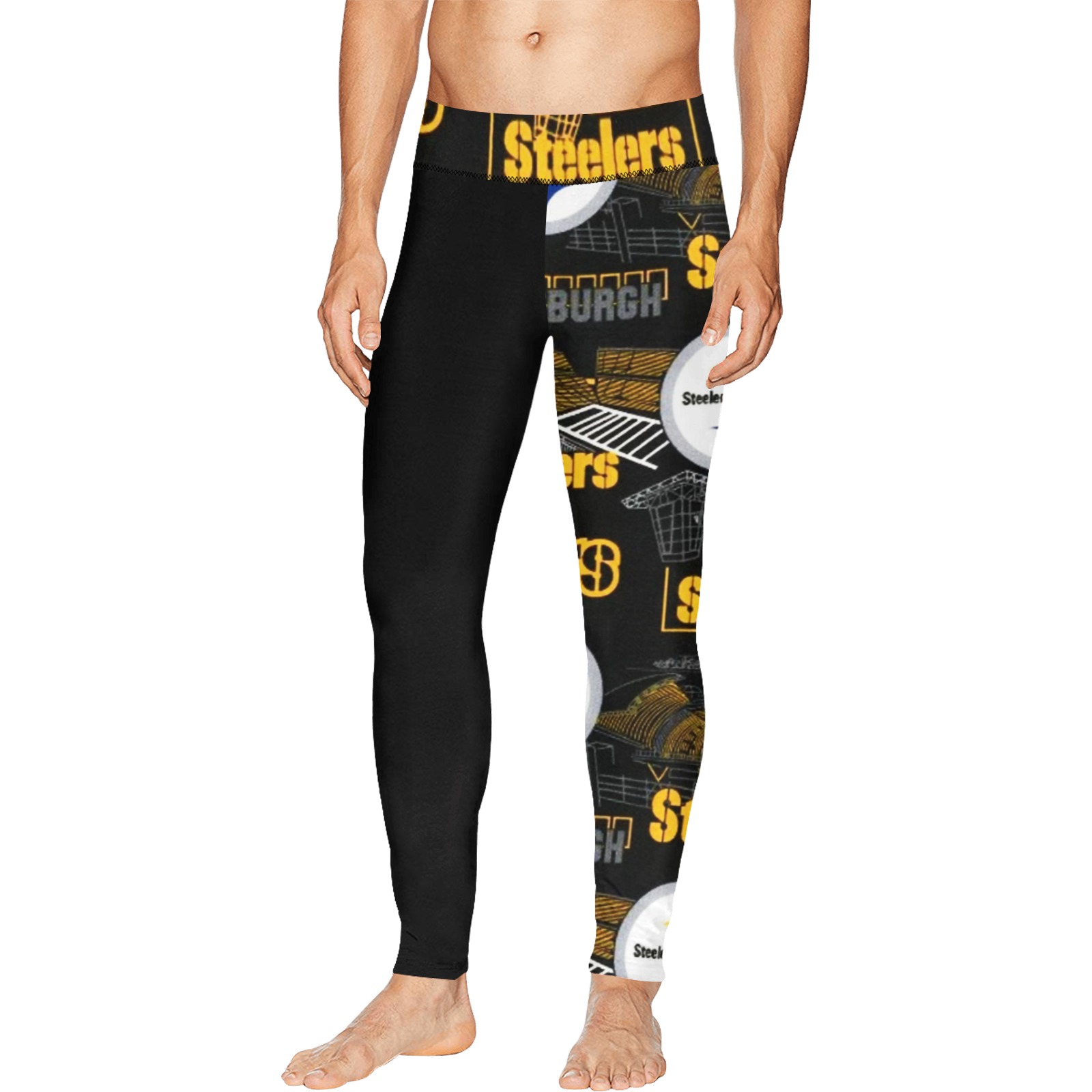 Steelers One Leg Men's All Over Print Leggings (Model L38)