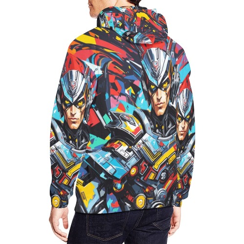 Awesome cyborg hero stunning modern abstract art. All Over Print Hoodie for Men (USA Size) (Model H13)