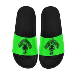 RollinOn3 Lime Green Slides Female Women's Slide Sandals (Model 057)