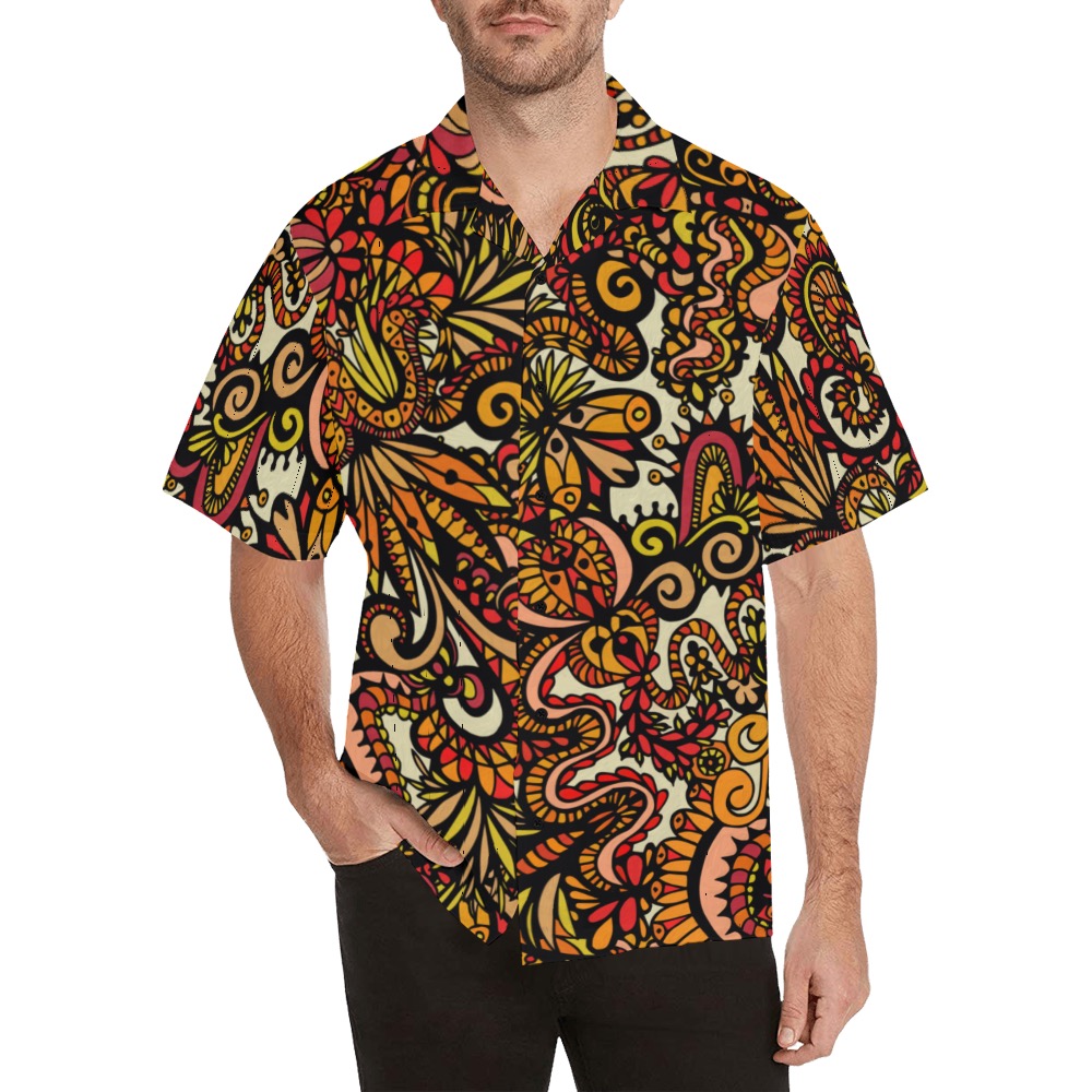 Dragonscape - Large Graphic Hawaiian Shirt (Model T58)