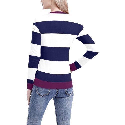 Nautical Women's All Over Print V-Neck Sweater (Model H48)