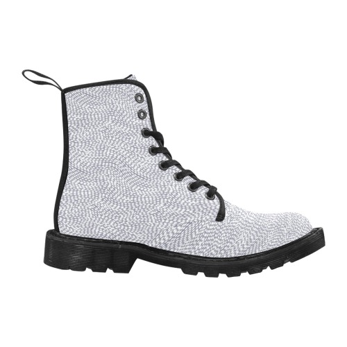 Gray Abstract Martin Boots for Men (Black) (Model 1203H)