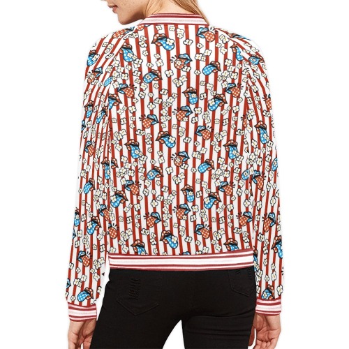 POPCORN CIRCUS All Over Print Bomber Jacket for Women (Model H21)