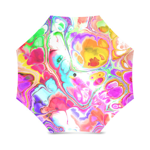 Funky Marble Acrylic Cellular Flowing Liquid Art Foldable Umbrella (Model U01)