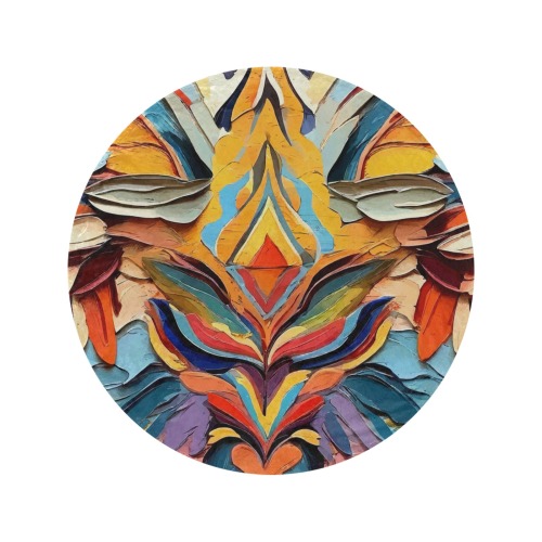 Fantasy tribal pattern colorful abstract art. Circular Ultra-Soft Micro Fleece Blanket 60"