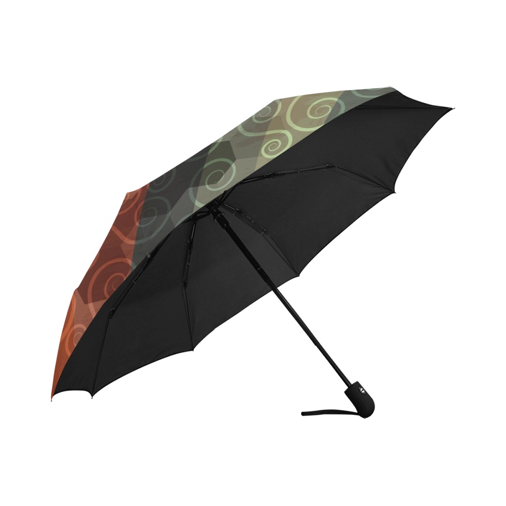 Elegant Dark Vintage Spiral Anti-UV Auto-Foldable Umbrella (U09)