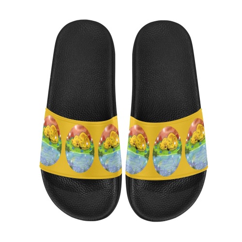 Ferald Napping By The Sunflowers Women's Slide Sandals (Model 057)